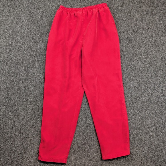 Details Sportswear Vintage 90s Silk Tapered Pants Large Red Luxury Minimalist — photo 2